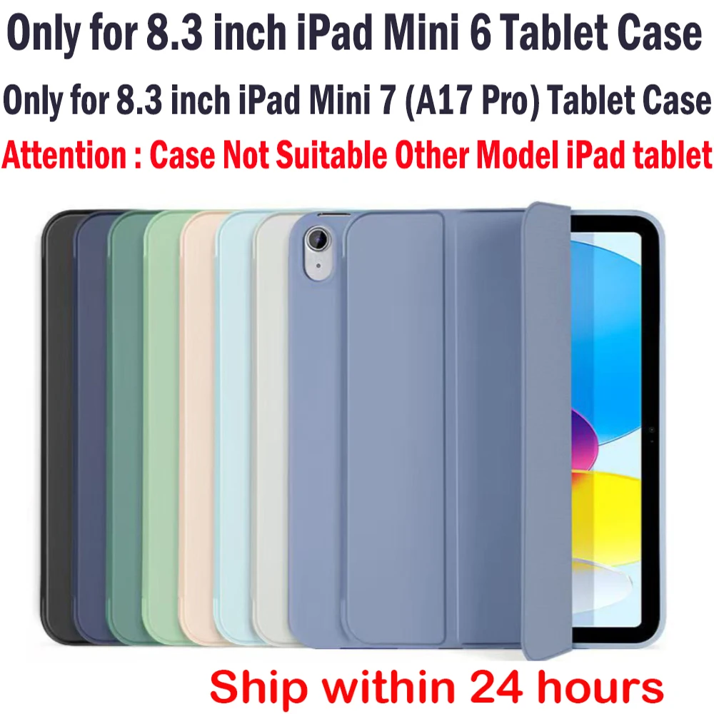 

Чехол для Apple iPad Mini 7, 8,3 дюйма, 2024 A17 Pro A2993 A2995 A2996, магнитный чехол Smart Wake/Sleep, совместимый Mini 6 8,3 дюйма, 2021 г.