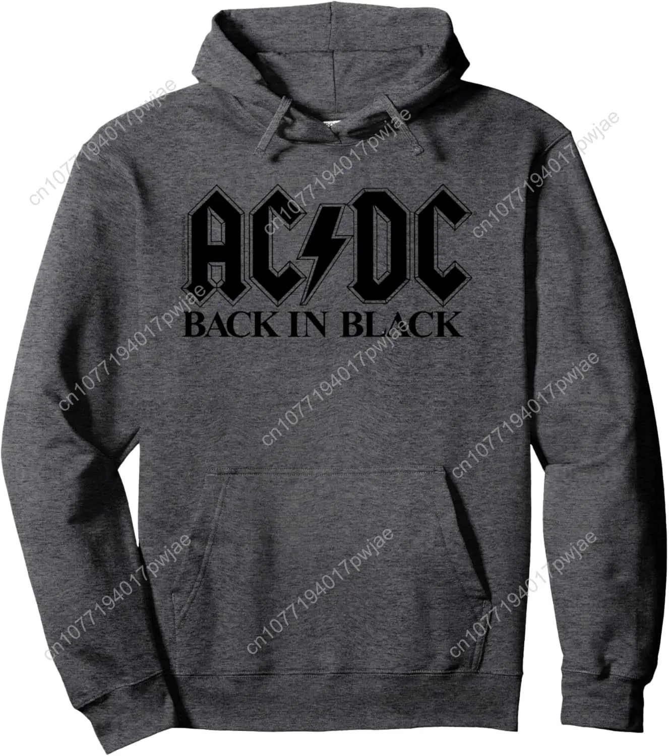 

A-AC/D-DC Rock Music Band Back In Black Logo Pullover Hoodie