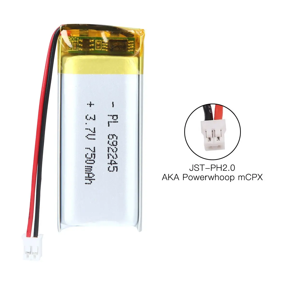 3.7V 750mAh 692245 충전식 리포 배터리, 길이 45mm