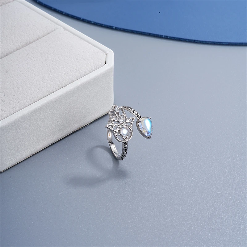 Fashion design Zircon flower leaf ring