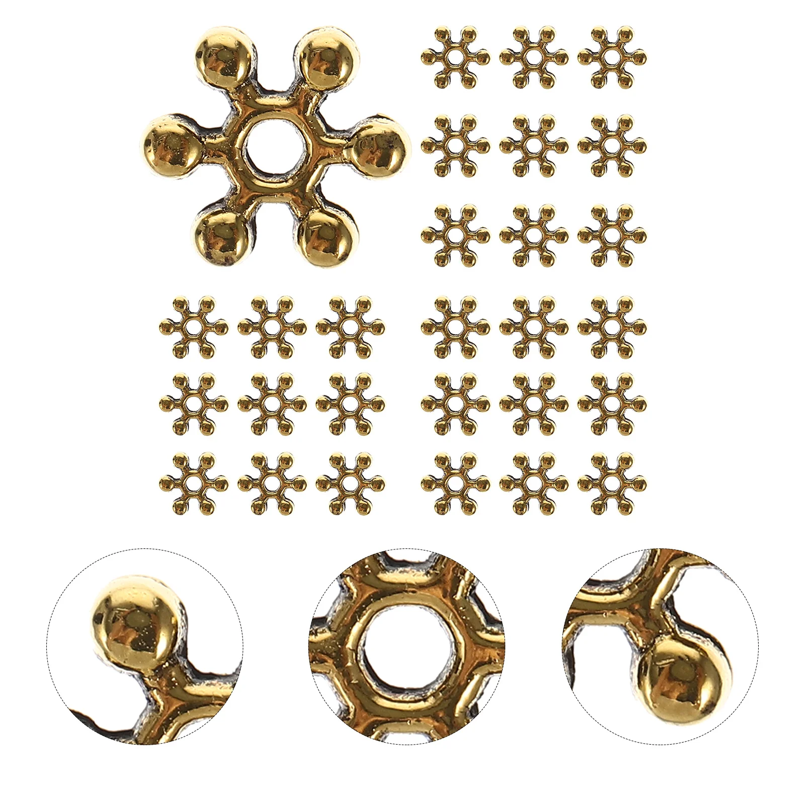 

200pcs Snowflake Alloy Spacer Beads Jewelry Making Accessories Diy Craft Beads For Bracelets Durable Shiny Non-Fading