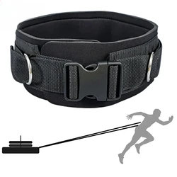 Waist Belt Neoprene Padded Gym Pulley Strap with Rings for Cable Machines Fitness Exercise Speed Agility Resistance Training