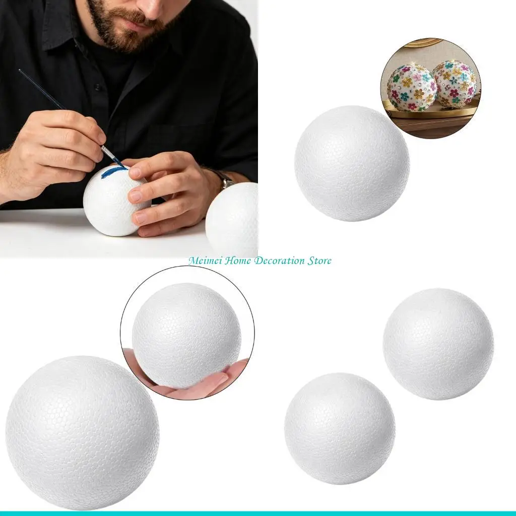 H7BF 2Pcs Polystyrene Craft Balls 4Inch For Adult Kid Painting Flower Arrangement