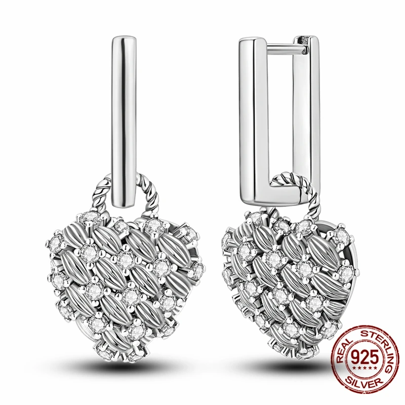 

High-quality S925 sterling silver earrings, heart-shaped earrings for women, anniversary and wedding jewelry gifts.