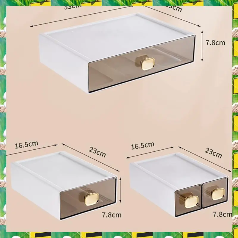 3C Electron 8016 Desktop Ins Multi-Stacked Storage Box Dormitory Desk Transparent Drawer Student Stationery Office Small Hand Bo