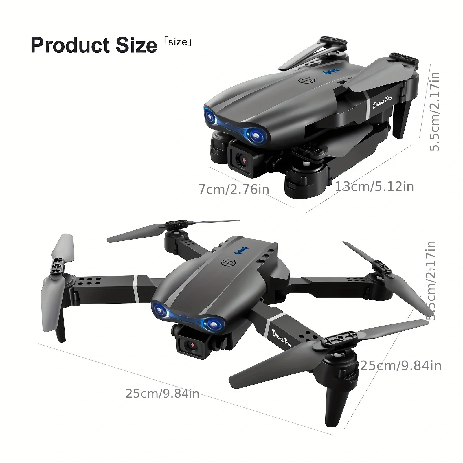 Drone RC professionale, WIFI doppia fotocamera RC Quadcopter Mantenimento dell'altitudine Giocattoli RC, RC Principiante Uomo Donna Regalo Regalo di compleanno Openin