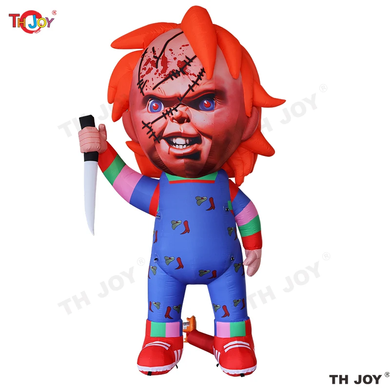 Chucky gonflable géant illumine les décorations gonflables de pelouse d'Halloween