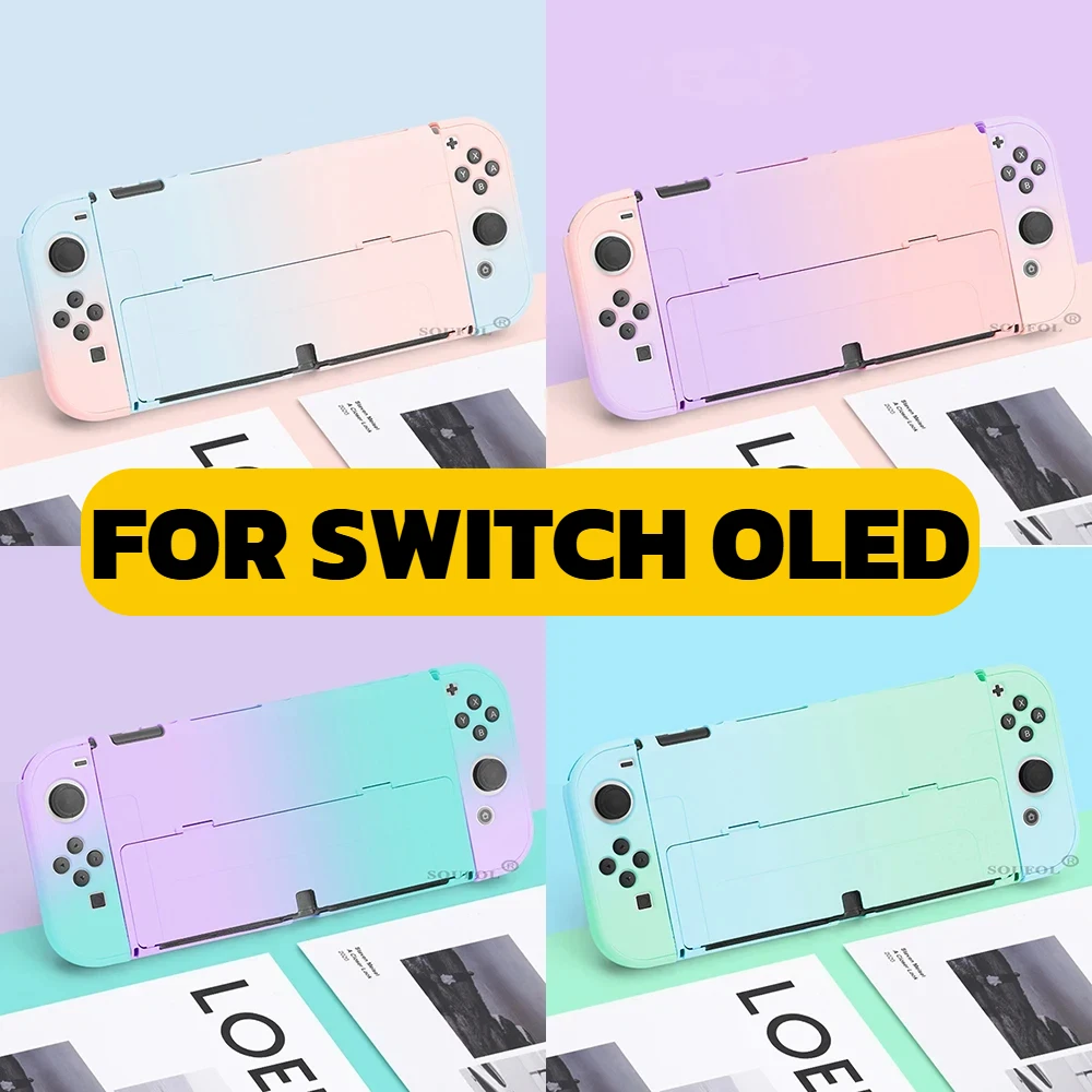 

Colorful Hard Case Protective Cover Shell for Switch OLED Console NS JoyCons Controller Protector Dockable Housing