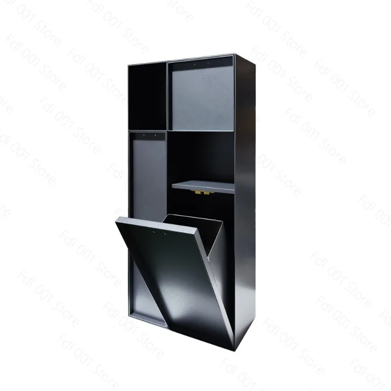 Stainless steel toilet trash can niche embedded hidden toilet brush rack tile niche cabinet