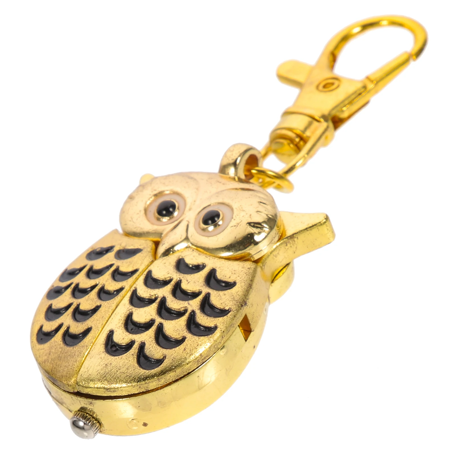 Orologio da tasca in cartone animato Portachiavi Gufo in lega Piccolo ornamento Orologi decorativi da donna Design creativo durevole Pratico