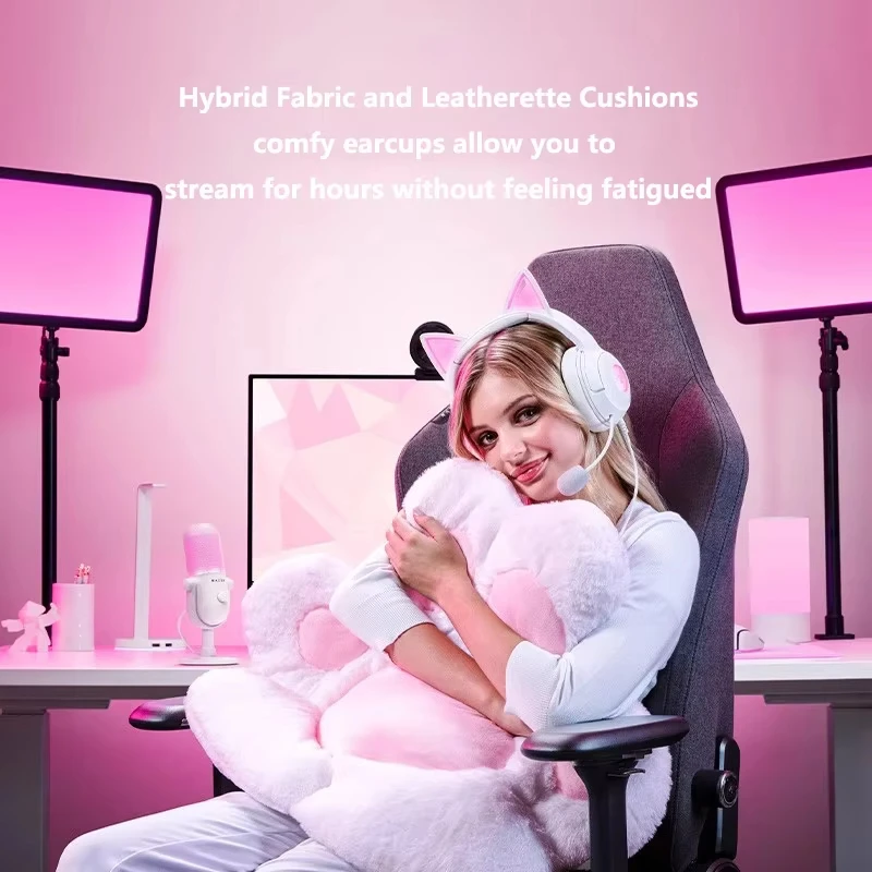 سماعة رأس سلكية Razer Kraken Kitty V2 USB - إضاءة تفاعلية للبث - ميكروفون قلبي HyperClear - محركات 40 مم - صوت محيطي 7.1 #2