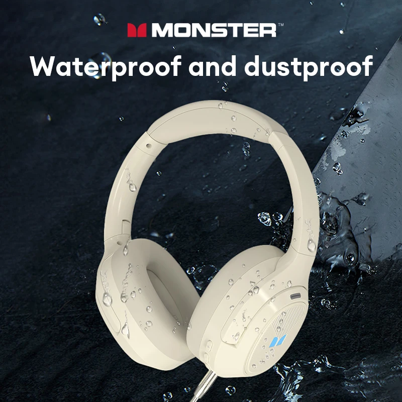 Monster XKH02 Headband Bluetooth5.4 Headset HIFI sound quality stereo music Headphones ANC Noise-canceling gaming sports Earbuds