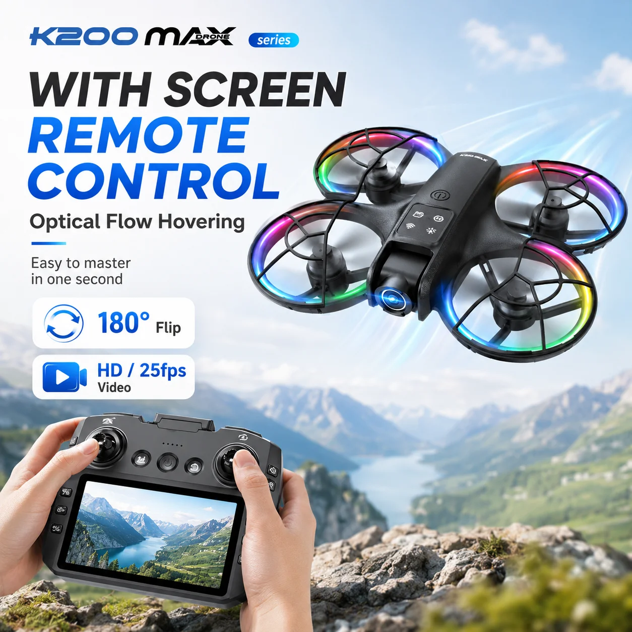 Drone Camera Mount - ZNLYRION K200MAX Mini Drone Entièrement Protégé