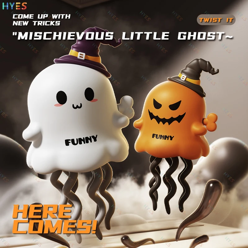 HYES Halloween Wind Up Toys Cute Fun Ghost Dancing Crawling Ghost Clockwork Sliding Creative Toy Halloween Gift for Kids Adults