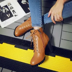 Big Size  boots women shoes ankle boots for women ladies boots Front cross binding of both zippers