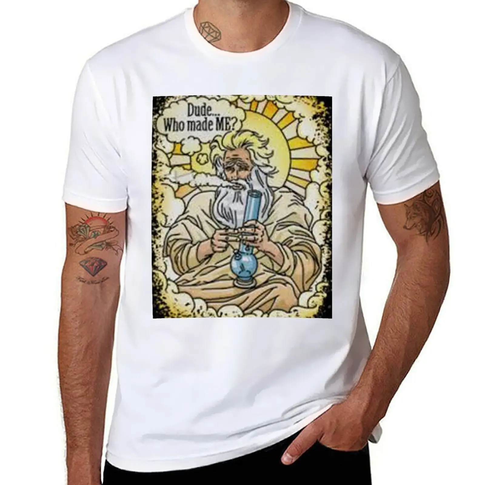 

God with bong image T-Shirt t shirt for man 100 percent cotton man t shirts for men T-Shirt