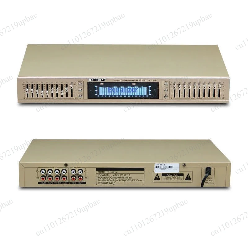 EQ665 220V Hi‑Fi Stereo Equalizer Dual 10‑Band Treble Alto Bass Control Built‑in Bluetooth Home Audio Device