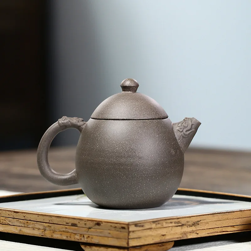 

Yixing Purple Clay Purple Duan Nilong Pattern Dragon Egg Purple Clay Pot Teapot purple sand teapot Yixing handmade teapot