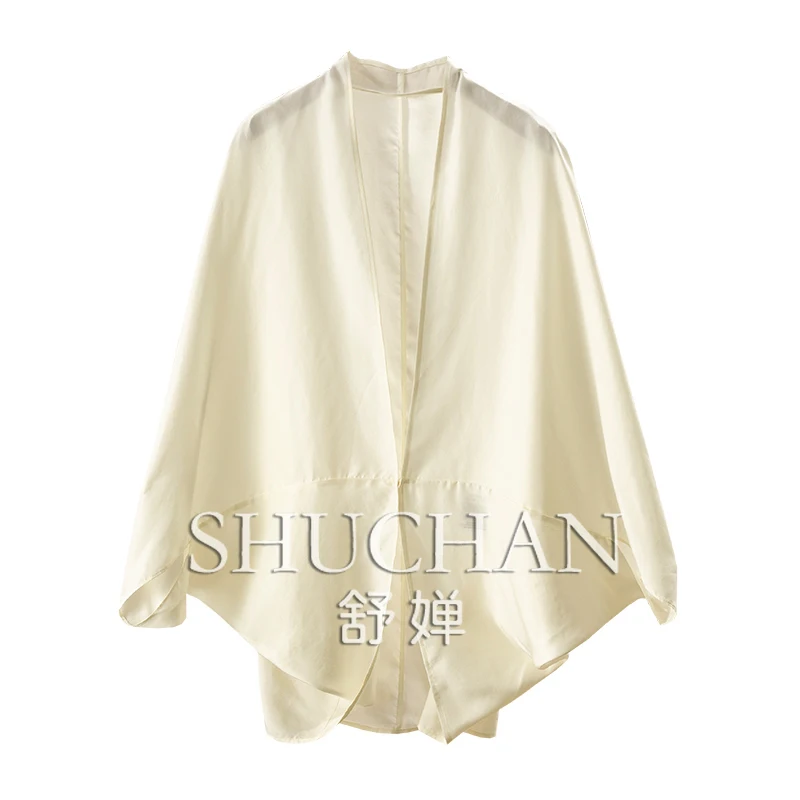 

New Heavy Sand Washing Silk Electric Spinning Cocoon Shawl Jacket Women's 04E8 blouses for women fashion