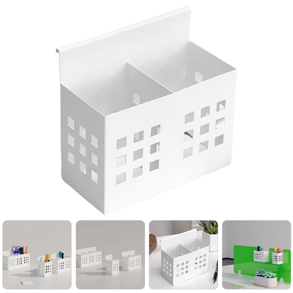 

Metal Pen Holder Screen Partition Desk Storage Organiser Office Accessories Cell Phone Organizer for Pens Hanging Mounted