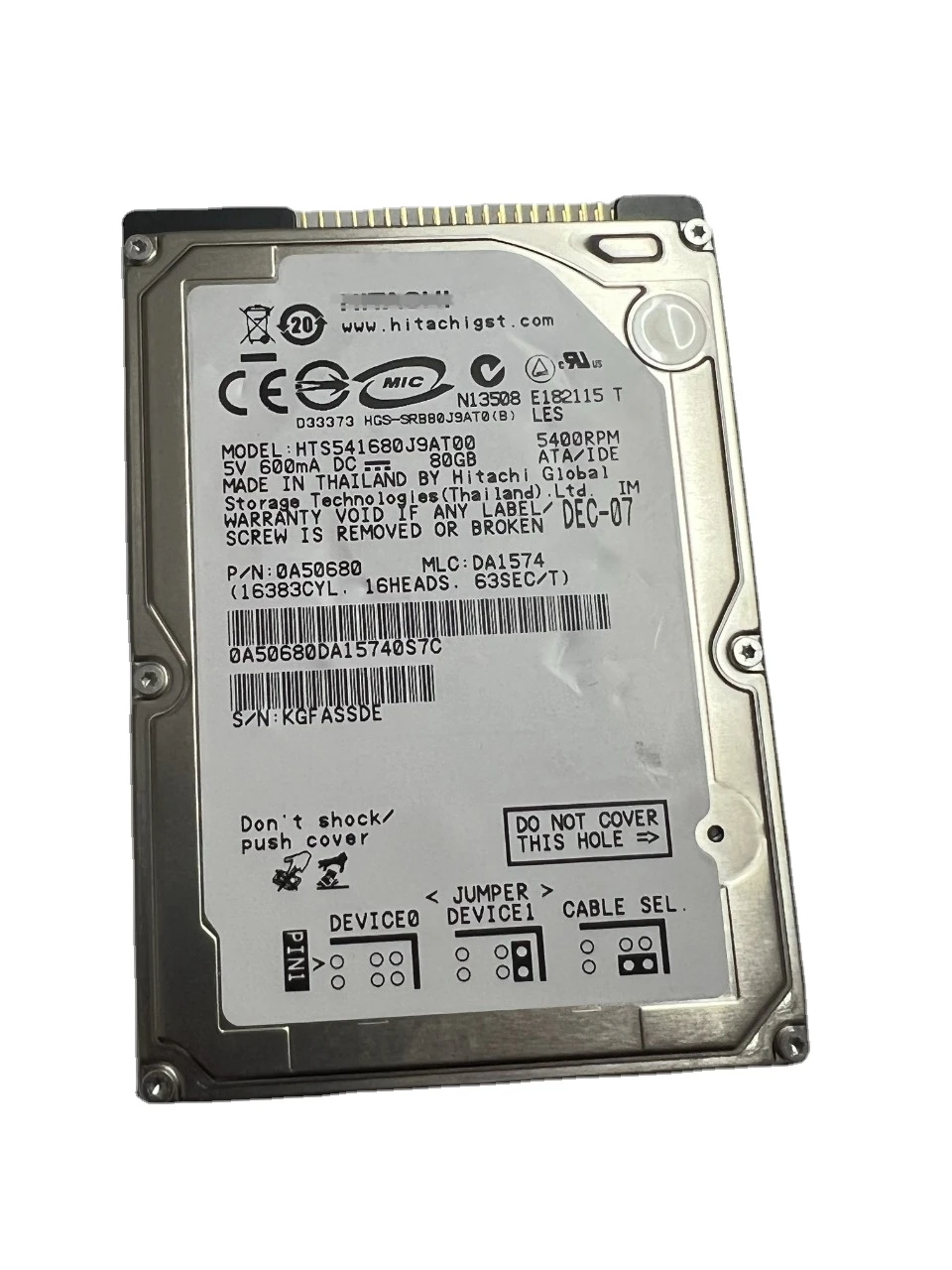 Disco Duro HDD de 40G, 60G, 120G, 160G, 2,5 \