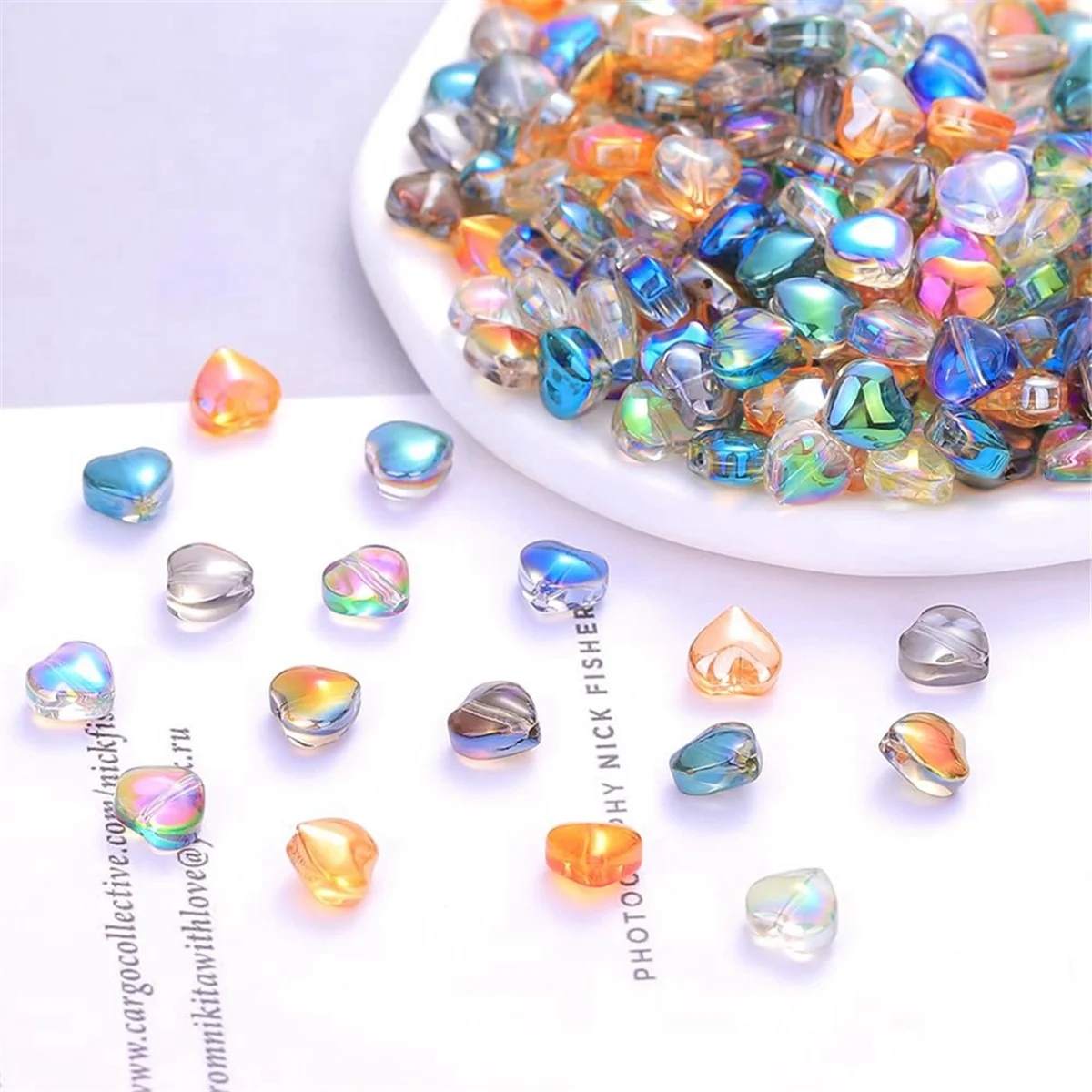 

Бусины в форме сердца, 100 шт., бусины в форме сердца, стеклянные хрустальные бусины, 8 мм, бусины-разделители, маленькие бусины в форме сердца для изготовления ювелирных изделий, браслетов, DIY Cra