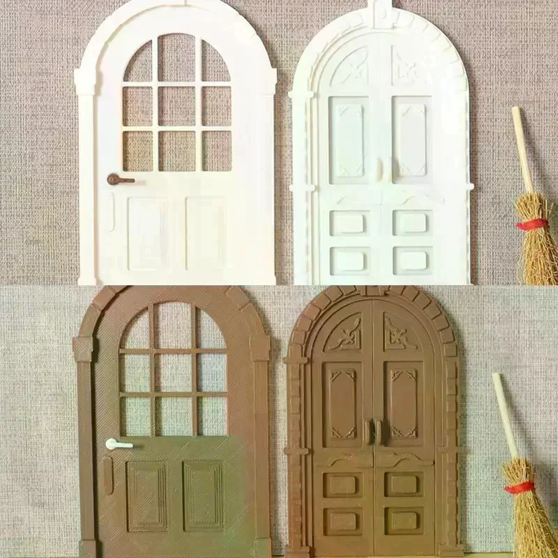 1/12 Puppenhaus Mini Simulation Europäischen Stil Tür Modell Möbel Zubehör Für Puppe Haus Dekor Kinder Pretend Spielen Spielzeug Geschenk