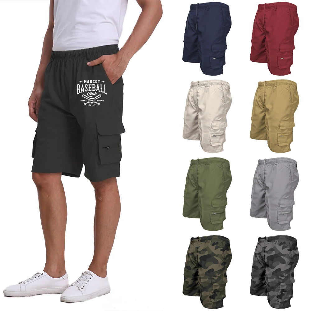 

Summer Cargo Shorts Outdoor Sports Fitness Men's Shorts Casual Loose Cargo Shorts Side Pockets Adjustable Drawstring Shorts