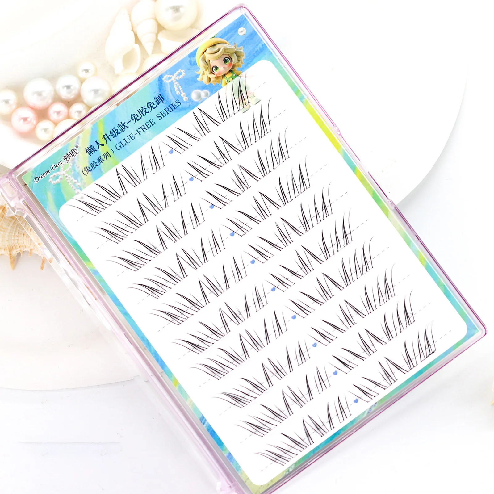 Kleberfreie Manga-Einzel-Falsche Wimpern, natürliche Einzel-Cluster-Wispy Long Lashes, Augenschwanz, längliche gefälschte Wimpernverlängerung – Detail 2