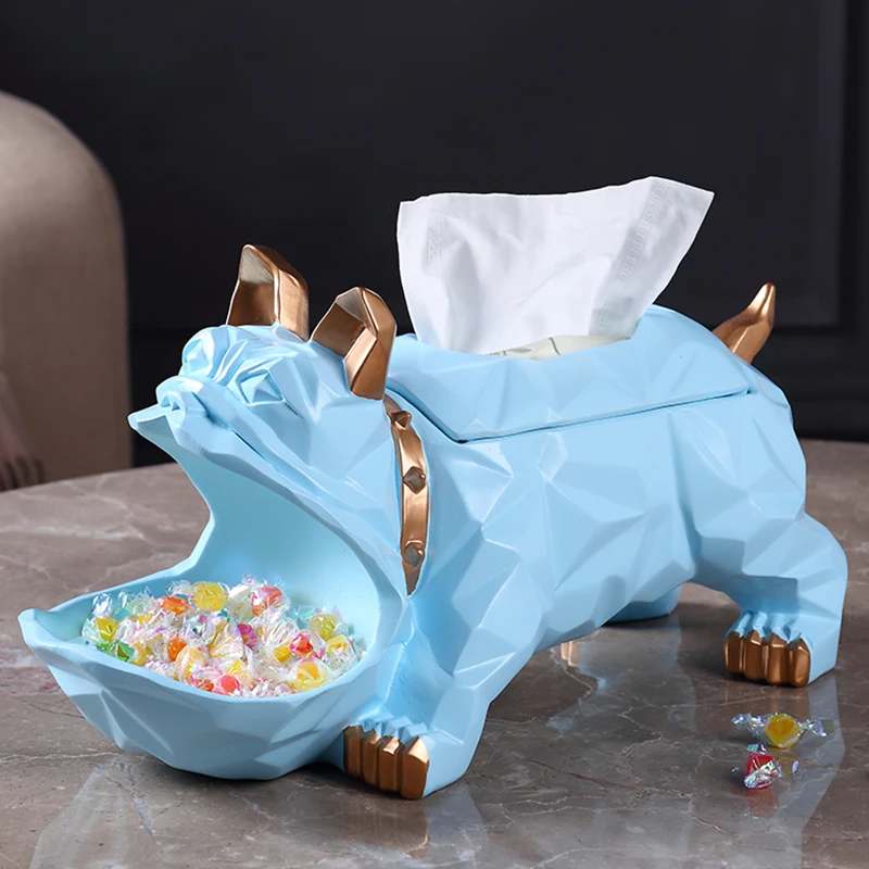 

Creative dog tissue box ornament multifunctional remote control key storage box living room coffee table desktop paper drawer