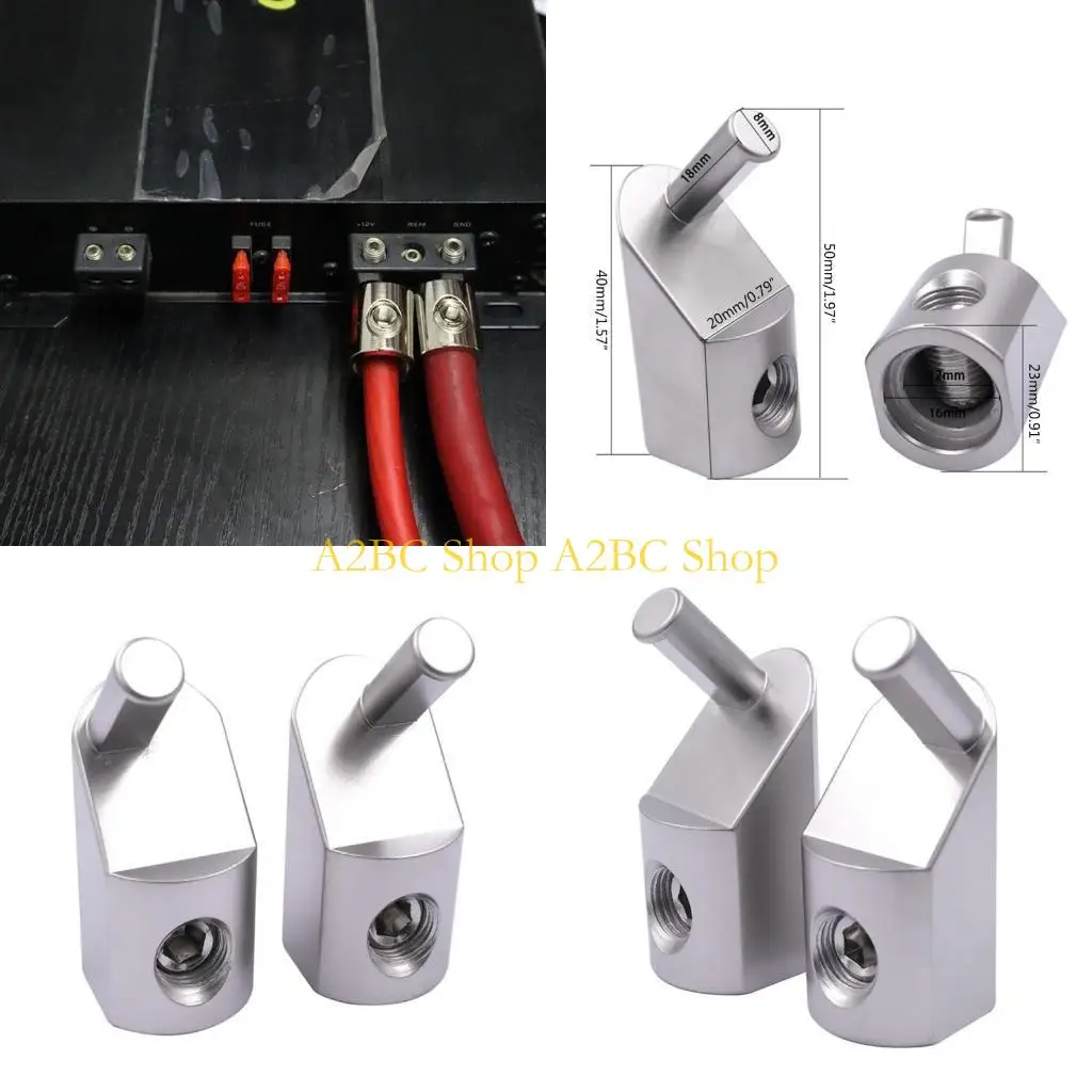 A2BC Portable Amp Input Reducer 4pcs 1/0 Gauge to 4 Gauge Wire Reducer Power/Ground Input Reducer Connection Aluminum