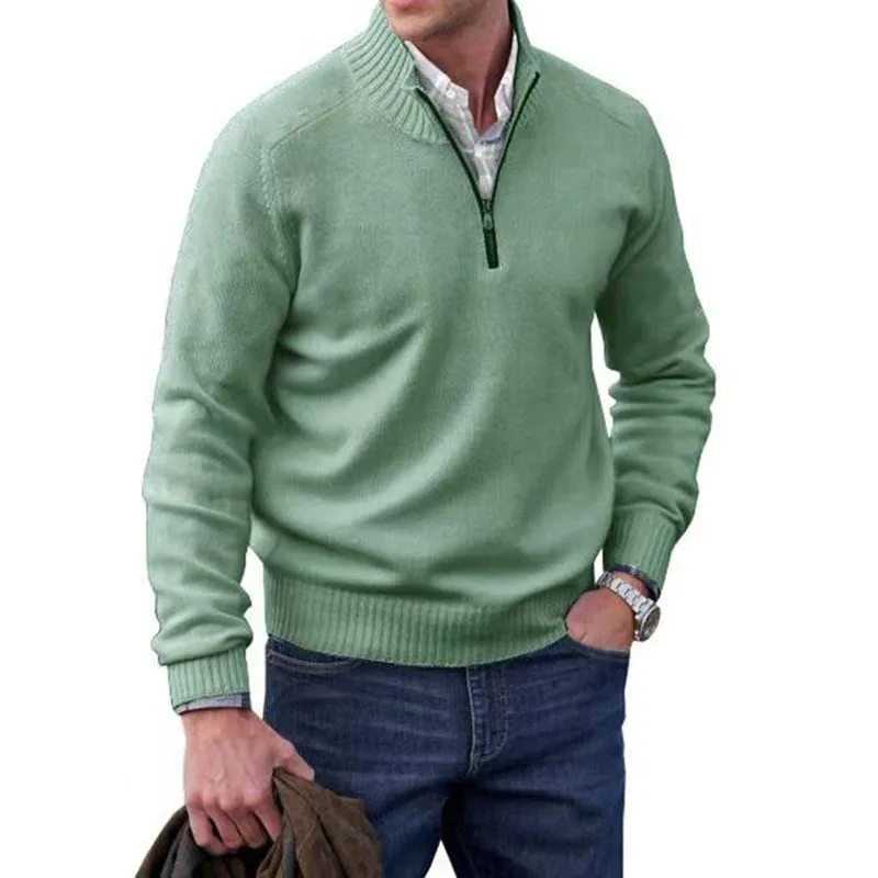 

Men's Large Size Woolen Warm Pullover Sweater Long Sve Stand Collar Knittedwear for Daily Wear Winter 2025 Youthful Vitali...
