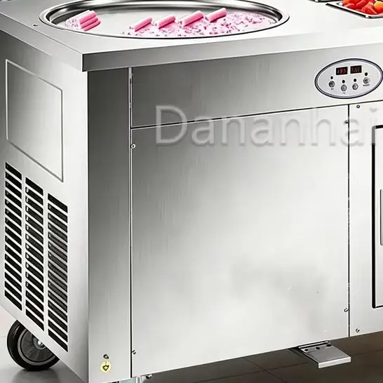 New Design Single Pot Stainless Steel Yogurt Stir Fried Ice Cream Roll Machine Deep Fried Snack Maker for Business Use6