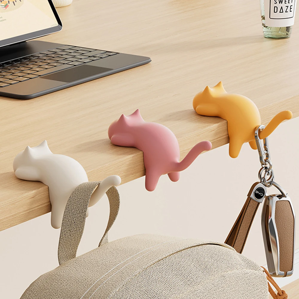 Home Office Desk Ideas - ​Cat Shaped No Trace Hooks, Damage-Free