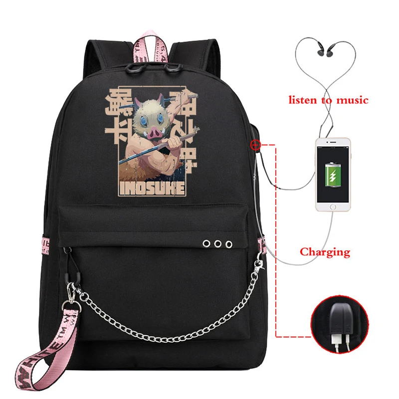 2022 Demon Slayer Anime borse da viaggio Harajuku eco-friendly adolescenti borse da scuola Unisex per bambini Demon Slayer borse sportive