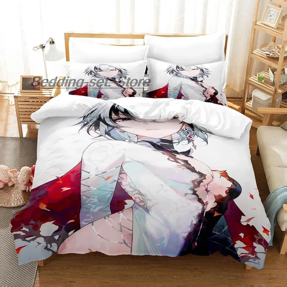 

New Genshin Impact Arlecchino Bedding Set Single Twin Full Queen King Size Bed Set Aldult Kid Bedroom Duvetcover Sets Game Anime