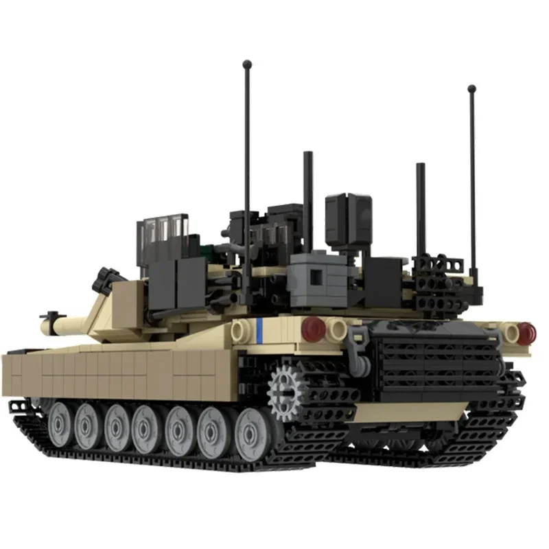 Moc bloques de construcción modelo de arma militar M1, tecnología de tanque de batalla principal, bloques modulares, juguetes para niños, juegos de bricolaje, ensamblaje