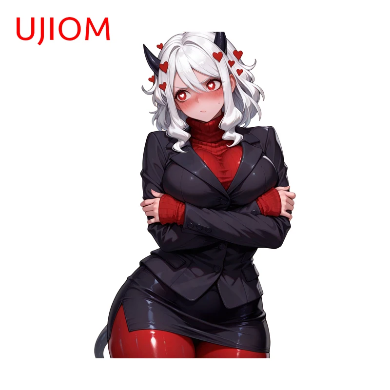 UJIOM Beautiful Demon Girl Wall Sticker Popular Amusing Scratch Proof Edgy Decal Suitable For Kitchen Cupboard Decoration