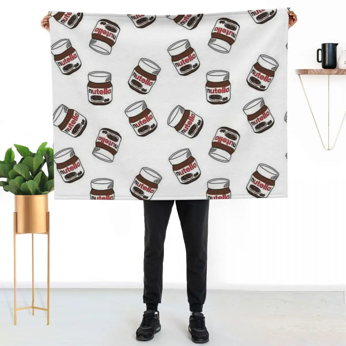 

Nutella Pattern Set Throw Blanket Multi Purpose Soft Warm Blanket for Home Travel