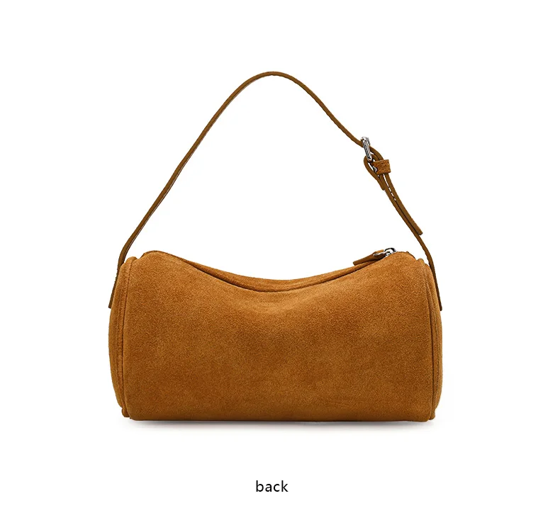Aidanni Echtleder-Wildleder-Unterarmtasche für Damen, 2026 Neue Retro-Zylindertasche, Handytasche, Umhängetasche – Detail 12