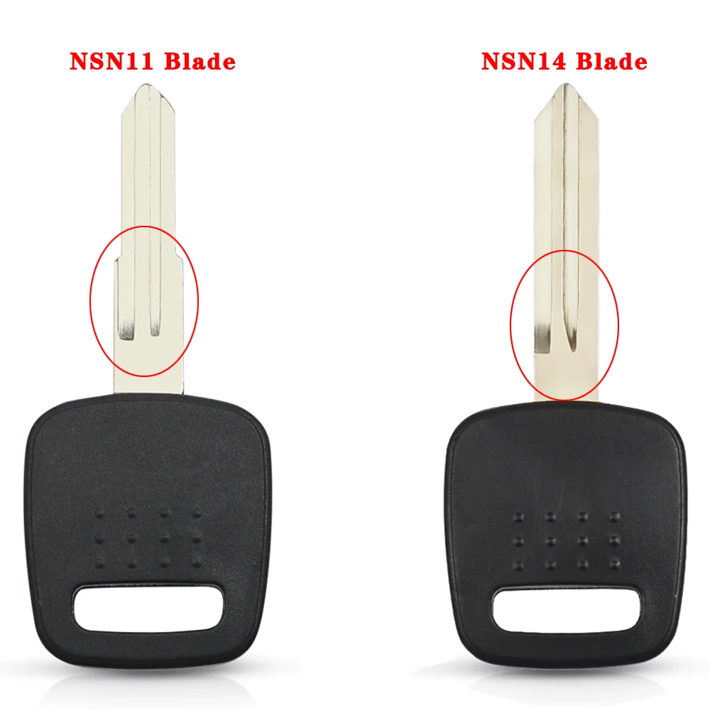 KEYYOU 10PCS Transponder Key No Chip Uncut NSN14/ NSN11 Blade Fob For Nissan A33/A32 Replacement Car Key Case Shell