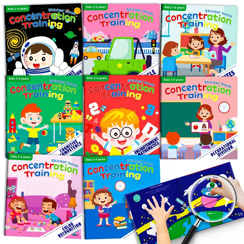 Montessori Spielzeug Cartoon Aufkleber Bücher Fokus auf Potenzial Entwicklung Bildung Aufkleber Spielzeug für Kinder 3-6Y – Detail 1