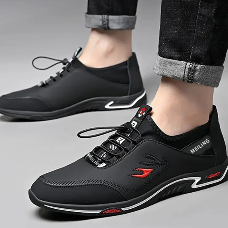 Zapatos de lona informales para hombre, zapatos de cuero con cordones de verano, zapatos bajos transpirables para hombre, zapatos para conducir al