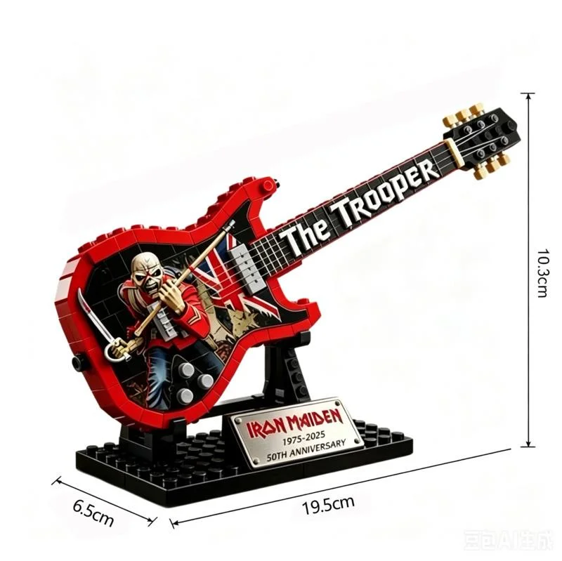 Brick Guitar Model Kit DIY Mini Electric Replica Ornament Rock Band Inspired Puzzle Toy Gift For Music Lovers Teens Desk Decor