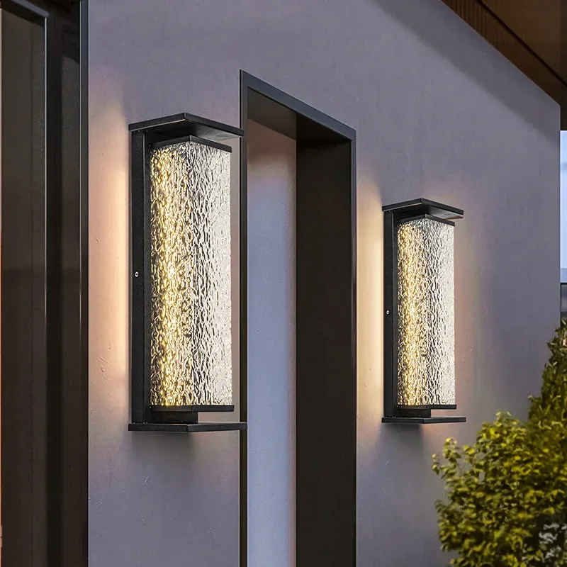 Simple Outdoor Waterproof Wall Lamp Modern Outdoor Villa Courtyard Wall Long Strip Wall Lights LED Silver Black Light Fixture