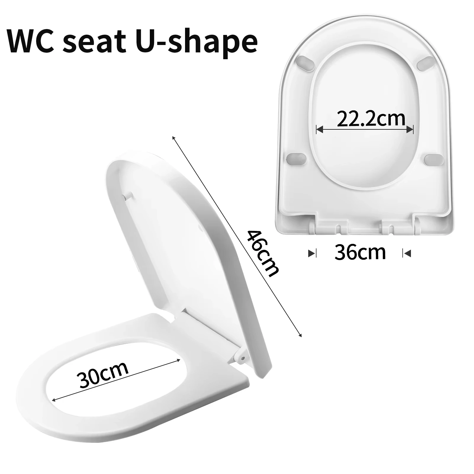Bidet Toilet Seat Lid Quiet-Close Heavy Duty Slow Close Bowl Seats Quick Release Easy Cleaning Removable Cover Pad O/U-shape