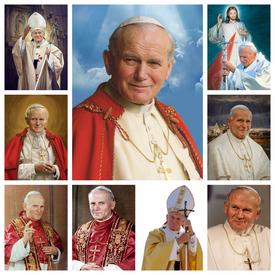 Saint Pope John Paul II 5D DIY Diamond Painting Embroidery Catholic Icons Cross Stitch Mosaic Picture Handicraft Home Decor