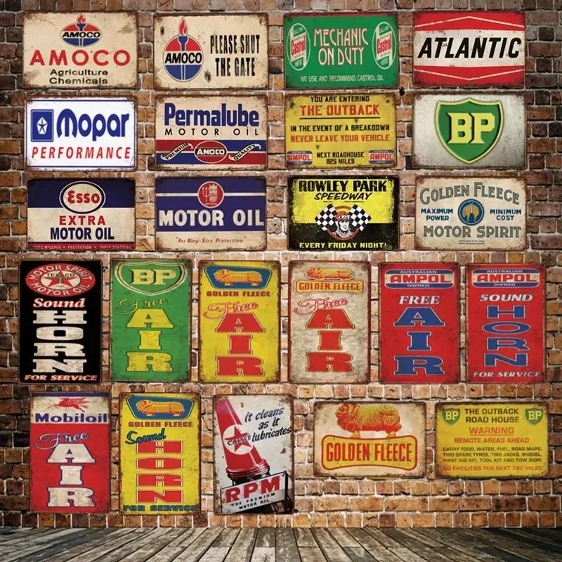 [WellCraft] Castrol GOLDEN FLEECE BP AMPOL carteles de Metal pintura Vintage aceite de Motor decoración personalizada LT-2025