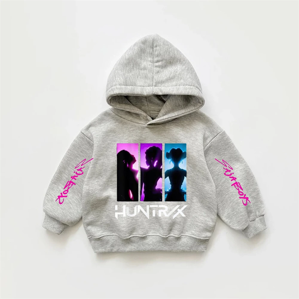 

Autumn Hoodies For Girls Child Demon Hunters Huntrix Sweatshirts Long-sleeved Tops Toddler New Cartoon Printed Hooded Pullovers