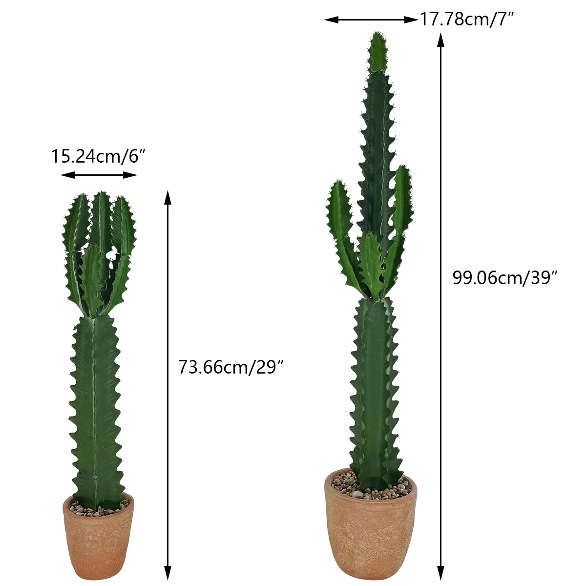 Imagem -04 - Plantas de Cacto Artificiais com Vaso de Cimento Cacto Falso Grande Decoração de Loja de Escritório em Casa 75 cm 100cm